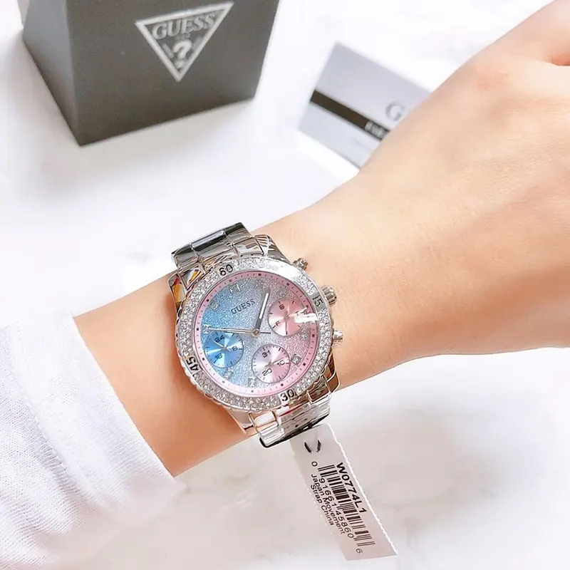 Guess Confetti Quartz Two-tone Crystal Dial Ladies Watch- W0774L1